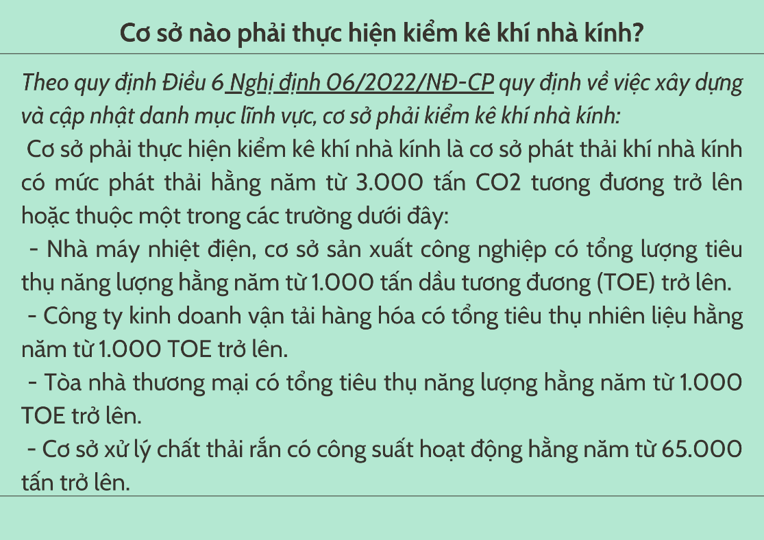 Cơ sở pháp lý về việc thực hiện kiểm kê khí nhà kính